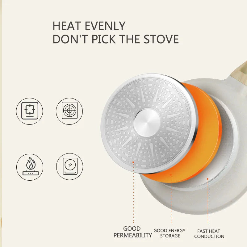 Haltbar Briting Pan Wok Pan Net-Stick Ceramic Pot Induktiounsschägere Stéierung vun Universal Kachwaache Kachen Kachen Kachleitung