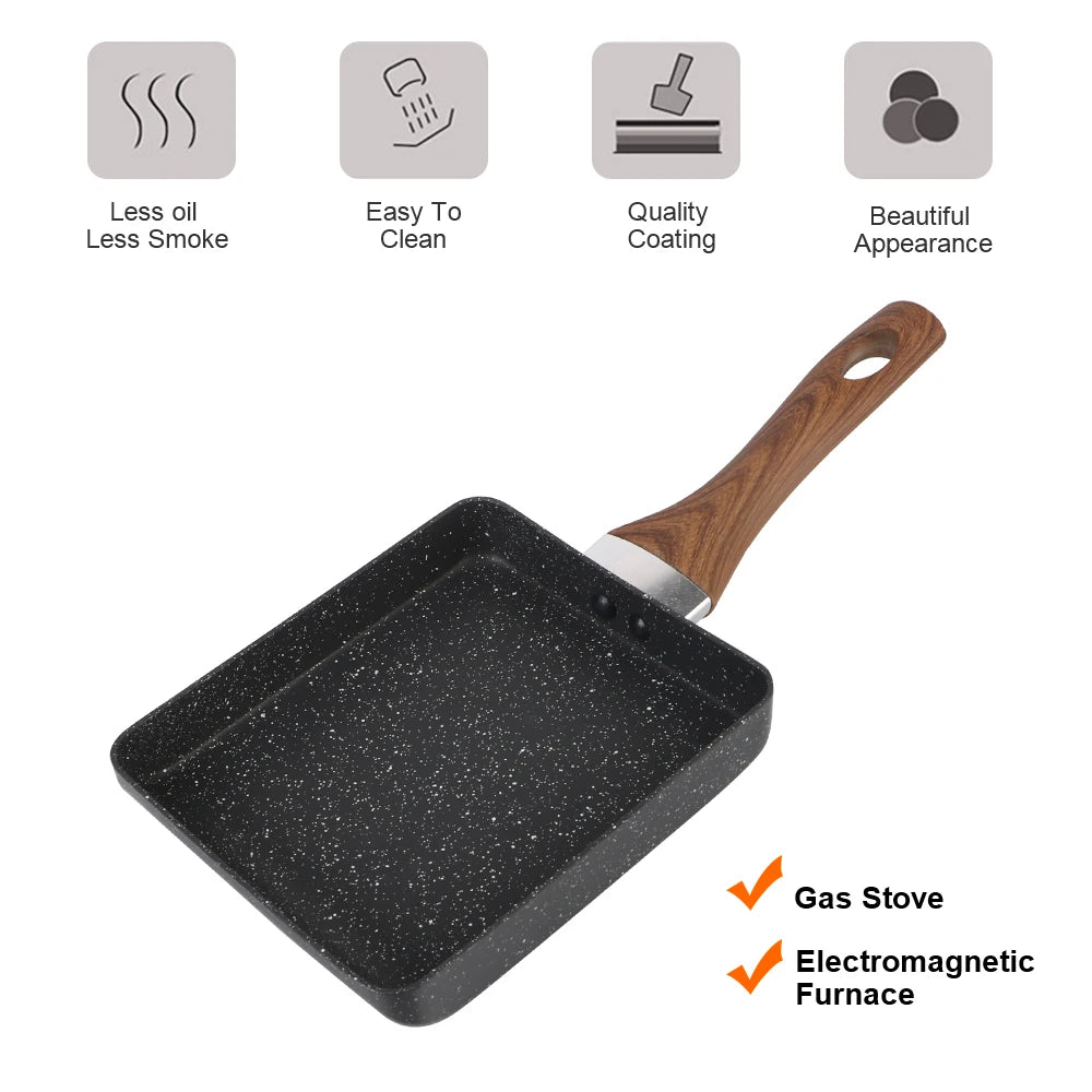 Cookware Fry Egg Pancake Kitchen Pot Breakfast Make Black Frying Pan Non-Stick Pan Mini