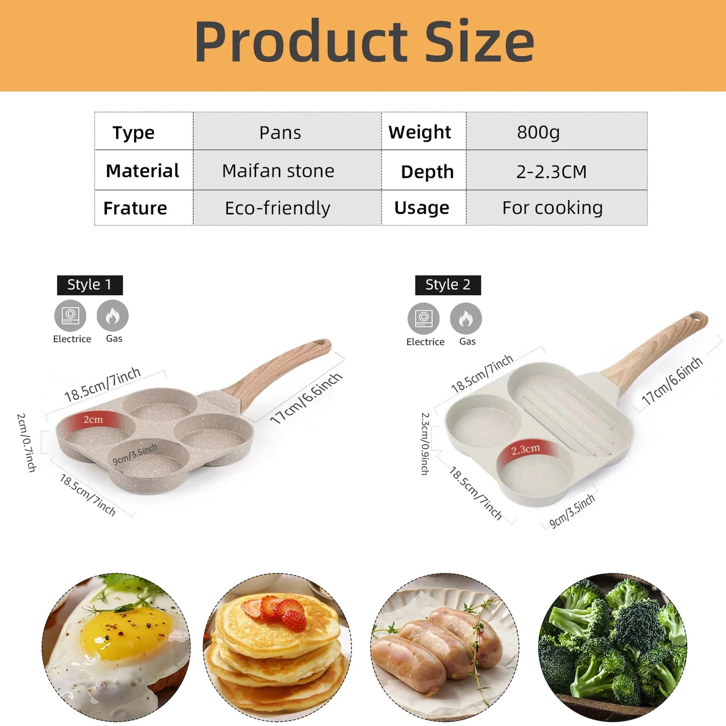 4 Hole Omelet Pan Frying Pot Thickened Nonstick Egg Pancake Steak Cooking Pan Hamburg Bread Breakfast Maker Induction Cookware