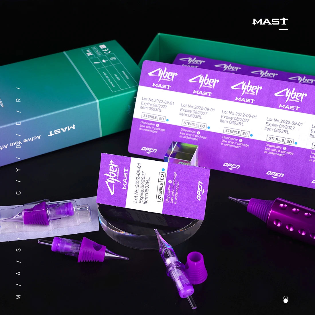 Mast Tattoo Cyber New Professional Needles RL Disposable Sterilized Safety Permanent Tattoo Makeup Machines Cartridge 20pcs/box