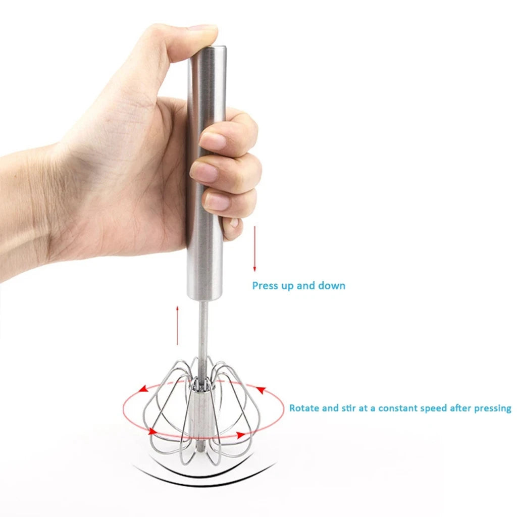 Miscelatore semi-automatico Whisk uova battitore in acciaio inossidabile mixer a mano che gira utensili da cucina miscelatore cucina strumenti di uova