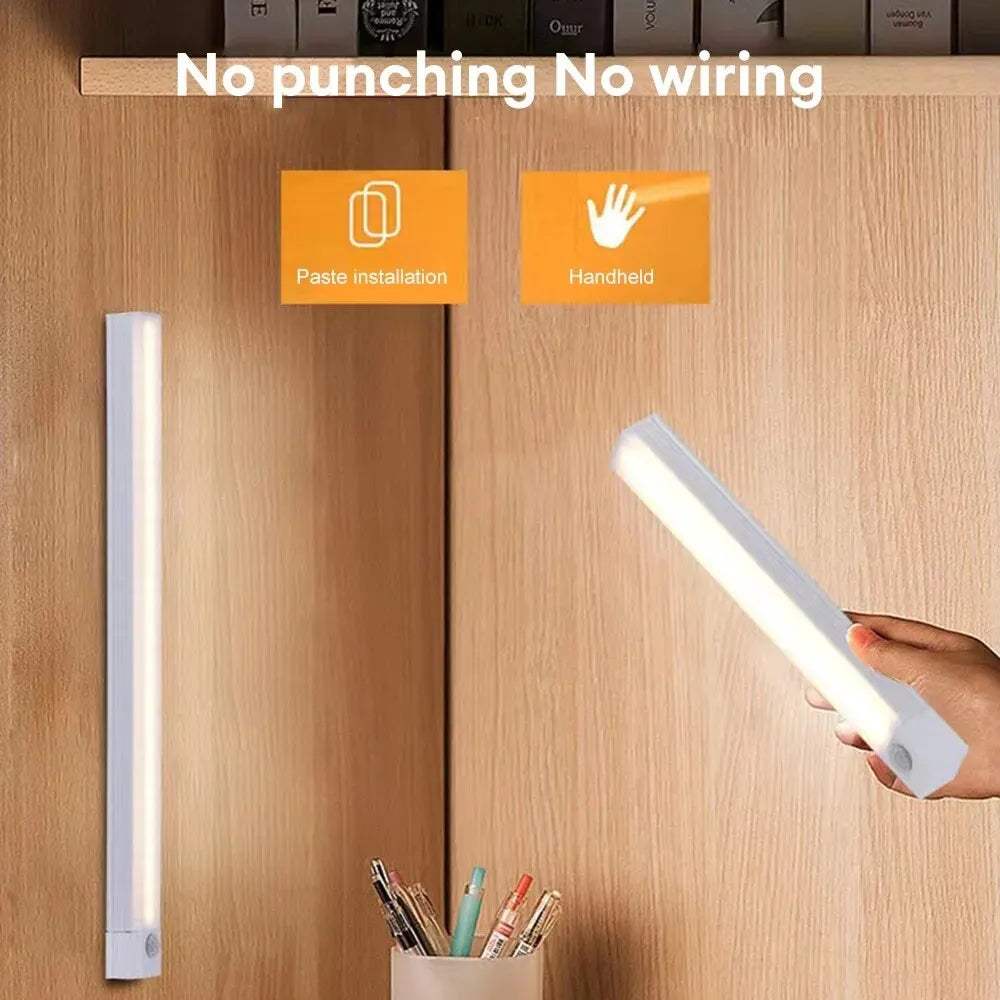 Liike -anturin LED -kaapin kevyt tyyppi C ladattava induktio yökelo langaton kannettava ilmaisinvalaisin vaatekaapin käytävälle