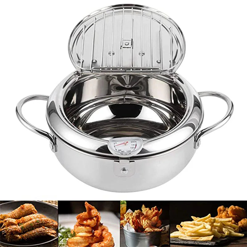 Japansk-stil tempura Fryer husholdning Small Fryer Oilbesparende gryte Mini Spesiell temperaturkontrollert Deep Freing Oil Small Pot