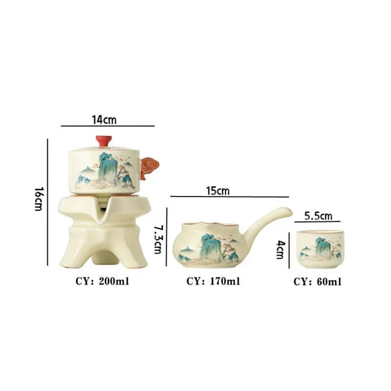 Chinese traditional tea set high-end kung fu cup set automatic tea set for 6 people tea cups and saucer sets