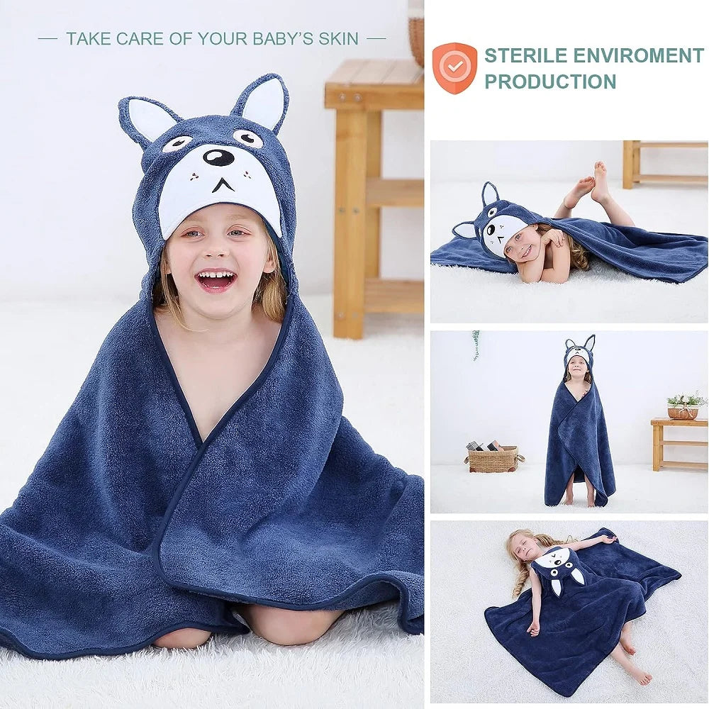 Michley batole s kapucí kapucí Baby Bath ručníky Sprchová sprcha měkké teplé spaddle přikrývky pro chlapce dívky děti novorozence 0-9t