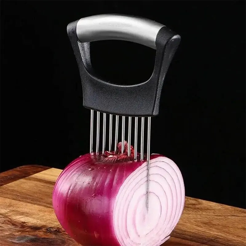 Creative Onion Slicer Stainless Steel Loose Meat Needle Tomato Potato Vegetables Fruit Cutter Safe Aid Tool Kitchen GadgetsKnife