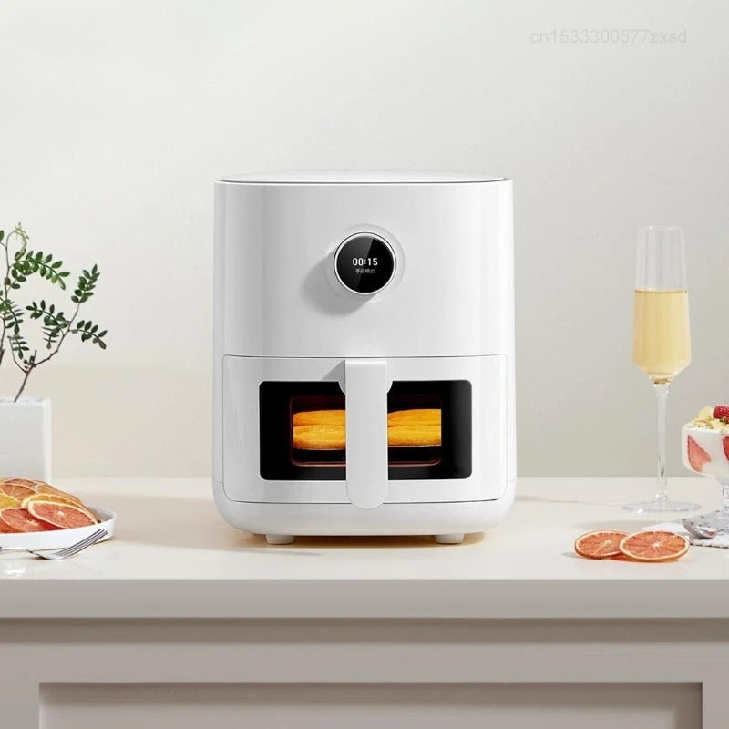 Xiaomi Mijia Smart Air Fryer Pro 4L Forró sütő Főző VIZSGÁLYOS WÁNYOK TÁMOGATÁS OLED képernyő olaj nélkül 360 ° Forró levegő mély sütő