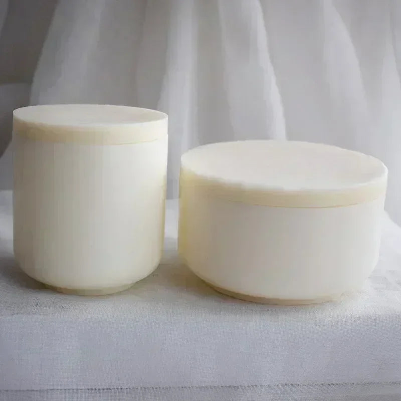 DIY Round Plaster Cup Scented Candle Silicone Mold Vase Flowerpot Storage Jar Plaster Pottery Mould Handmade Crafts Supplies