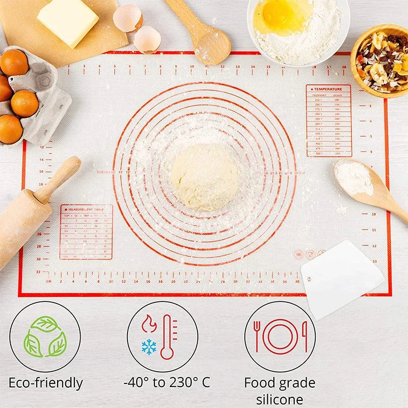 Oversize 80/70/60/30 cm tappetino da forno in silicone rotolando cuscinetto strumenti di pasticceria crepes pasta per pizza tappetini da cucina antiaderente