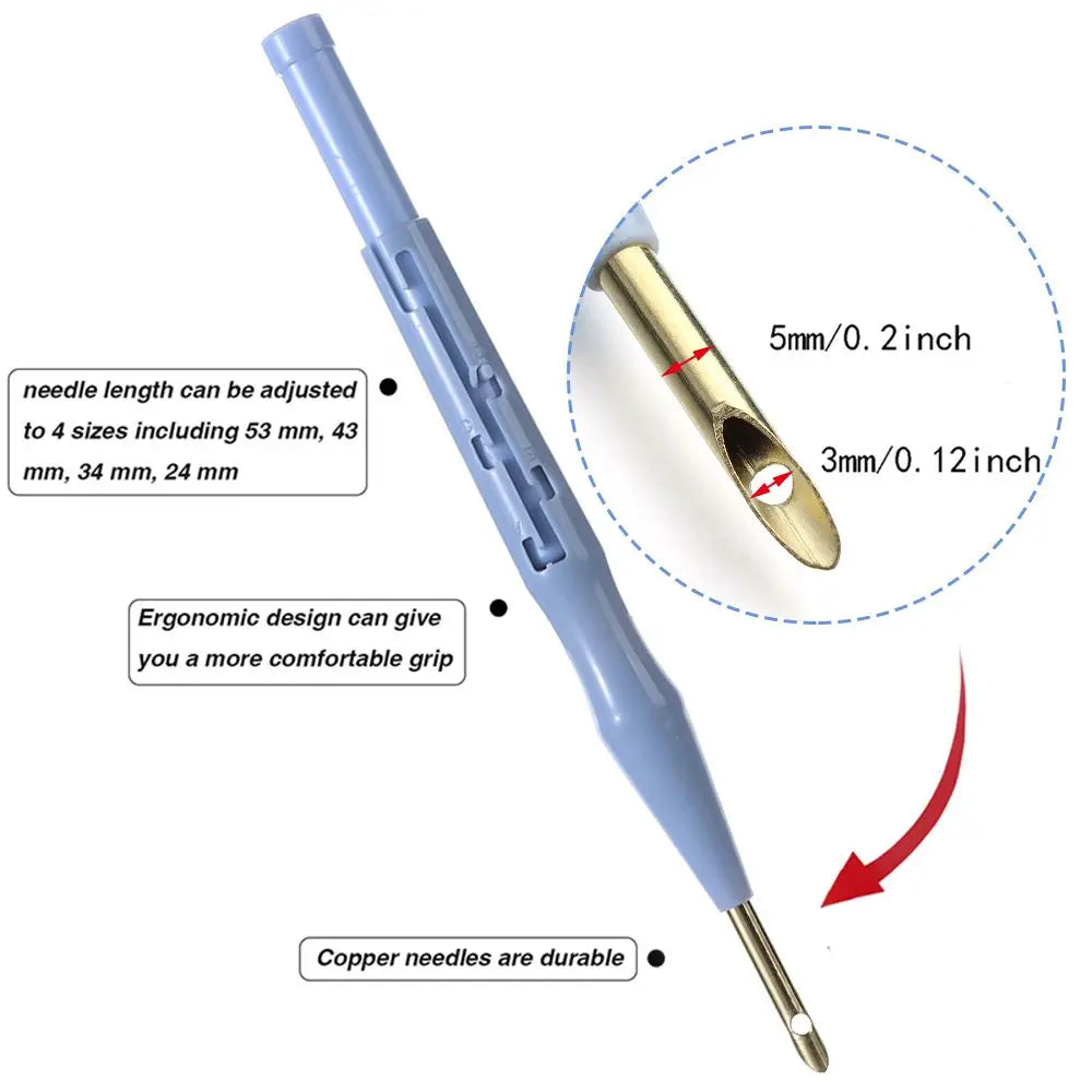 Plastic Adjustable Punch Sewing Accessories Knitting Needles Tool Weaving Tool Threader Needles Embroidery Needle Pen
