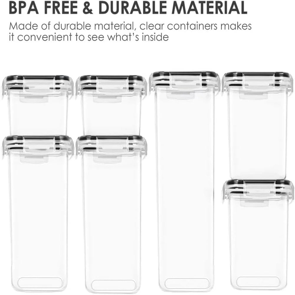 Αποθήκευση τροφίμων κουζίνας 7pcs-set δοχείο BPA δωρεάν δημητριακά καραμέλα αποθήκευσης κουτιά αποθήκευσης με 10stickers και στυλό