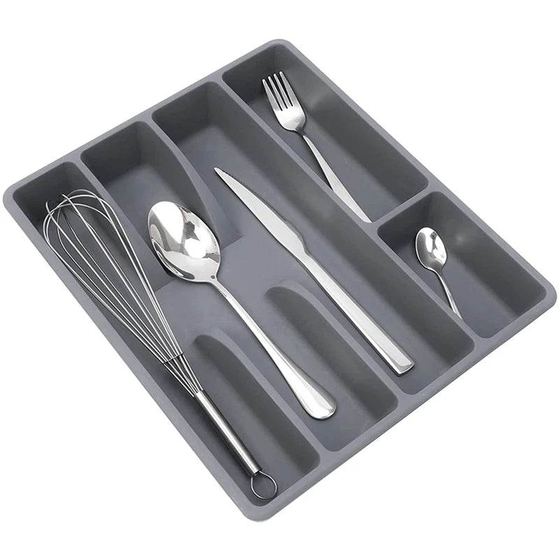 Storage Rack Organizer Box Utensil Organizer Cutlery Organizer Tray Plastic Flatware Organizers
