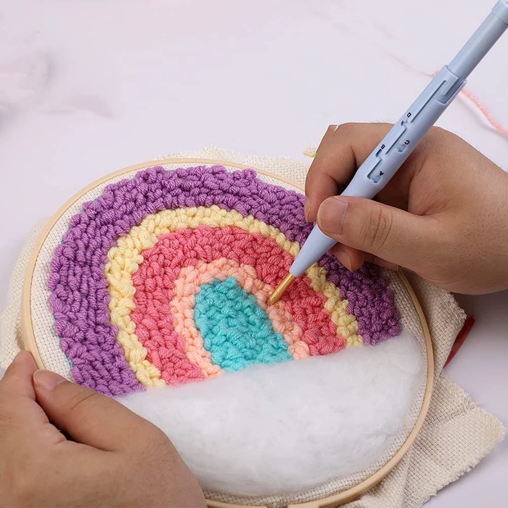 Magic Needle For Embroidery Punch Needle Embroidery Poking Pen Cross Stitch Threader DIY Craft Art Rug Yarn Sewing Crochet Tool