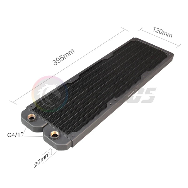 Water Cooling Radiator 360 20mm Ultra-Slim Red Copper 14 FPI Support 120mm Fan Cooler Computer Liquild Cooler Row Black/White