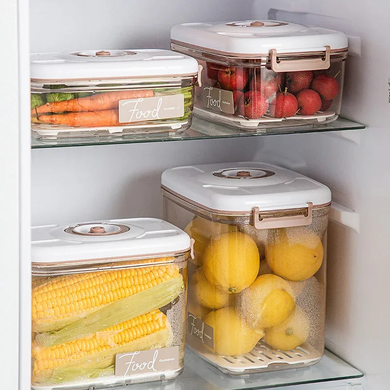 Caja de almacenamiento de alimentos de vacío recipiente de recipiente de recipiente de recipiente sellado gran capacidad Dispensador de alimentos Caja de almacenamiento de cocina