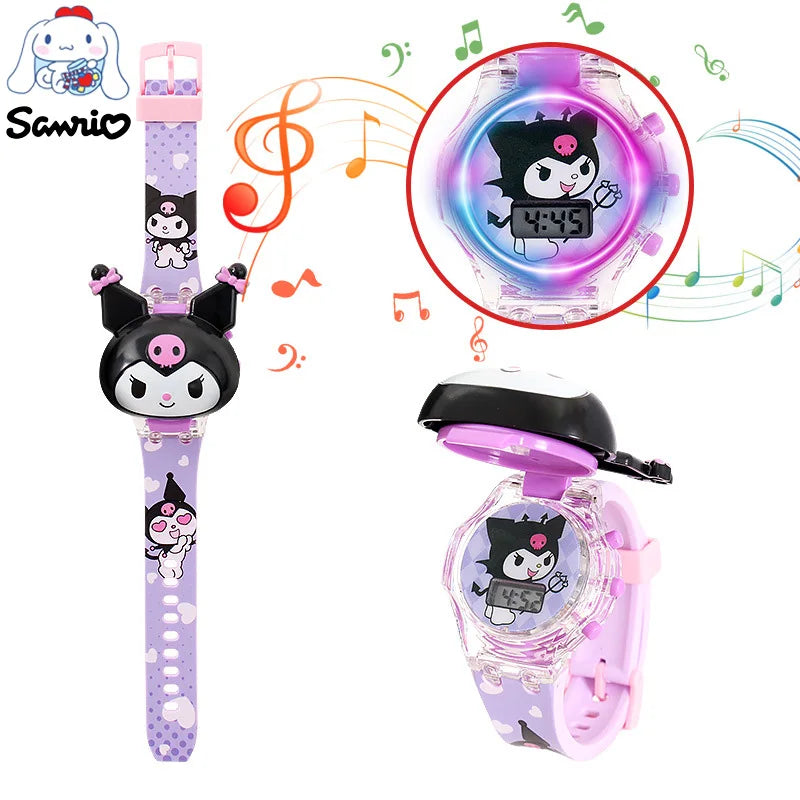 Kawaii Sanrio Watch Cinnamoroll Handgelenk Uhr Kuromi Uhr meine Melodie Watchband Anime Figuren Accessoires Girl Geschenk Kid Student Spielzeug