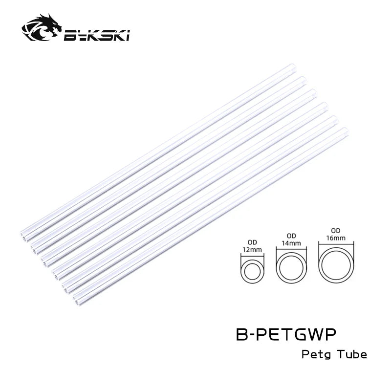 BYKSKI 6PCS / LOT WATER COOLING TUPE PETG / PMMA / Frosted Acrylic Hard Trube OD2MM / OD14MM / OD16mm Transperant 50 cm délka