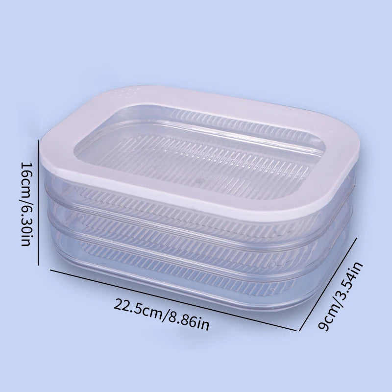 Refrigerated Crisper With Lid Food-grade Frozen Plastic Crisper Transparent Storage Box For Kitchen Refrigerator Fresh Bowl