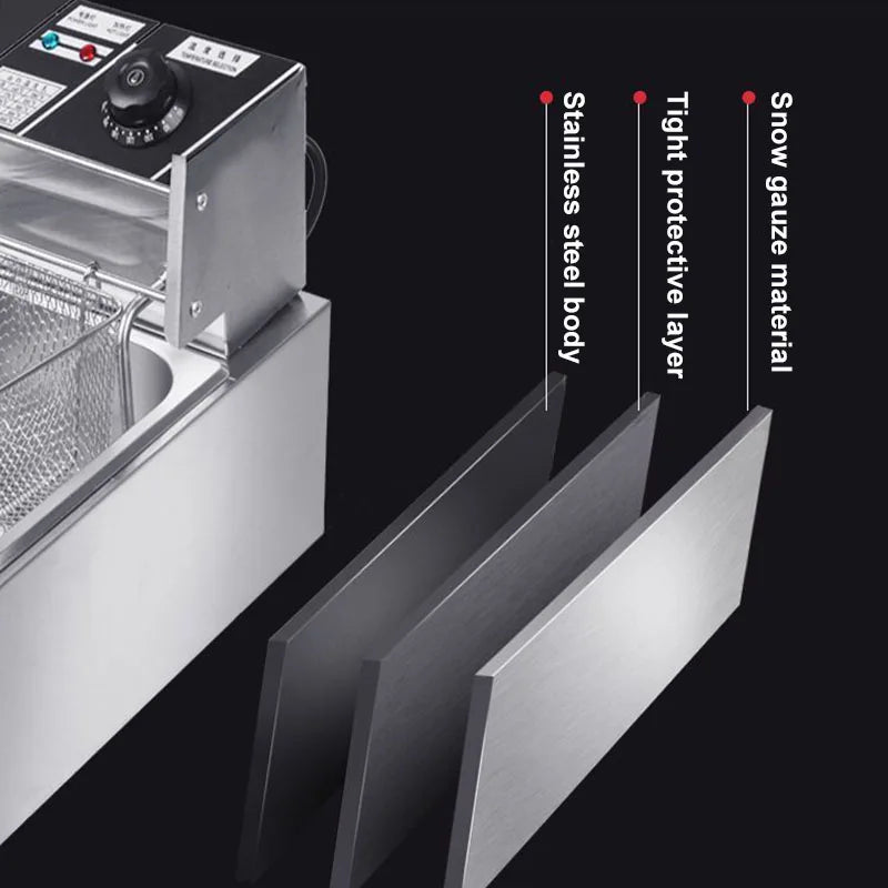 DMWD Electric Deep Fryry nerūsējošā tērauda komerciālā elektriskā ceptuvju mājsaimniecības čipsi Frys Pan Fran frī izgatavošanas mašīna 6L ES