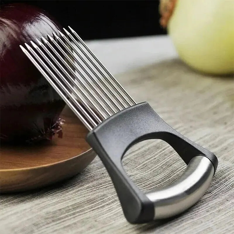 Creative Onion Slicer Stainless Steel Loose Meat Needle Tomato Potato Vegetables Fruit Cutter Safe Aid Tool Kitchen GadgetsKnife