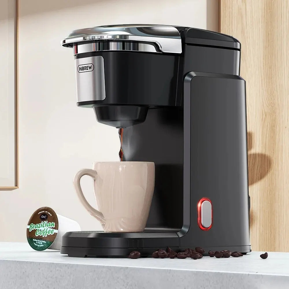 Hibrew Filter Coffee Machine Brewer за K-Cup Capsule & Ground Coffee, производител на чай за чай за гореща вода единичен сервиз кафемашина