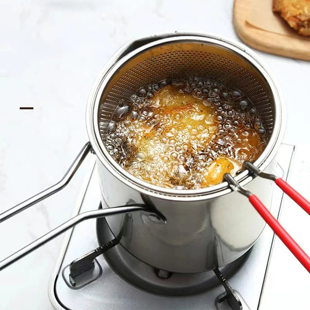 Fryer Deep Fryer 304 Friptură din oțel inoxidabil cu coș de prăjire oală alimentară auxiliară pentru a adânci aparat japonez pentru bucătărie pentru bucătărie