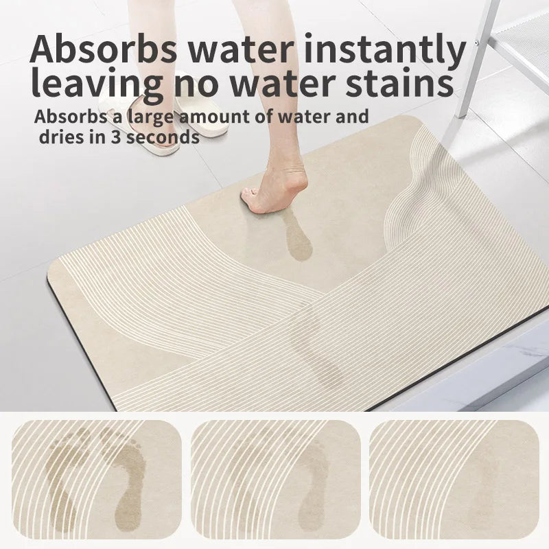 Luxury Bathroom Foot Mats Anti Slip Shower Bath Mat Super Absorbent Quick Dry Floor Mat Toilet Rug Doormat Carpet Washable