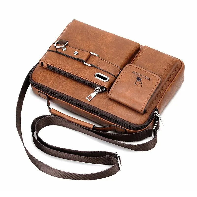 PU Shoulder Bag Men's Handbag Men's Casual Bag Business Bag Large Capacity Shoulder Crossbody Bag