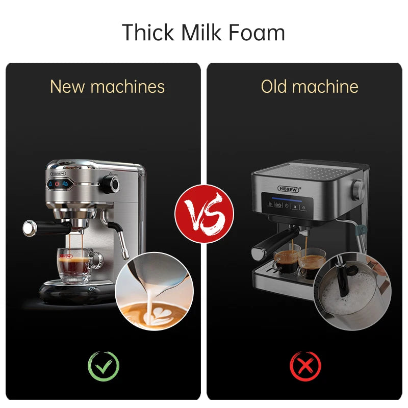 HIBREW COFFECE CATERA 20 BAR INOX SEMIMATICKÝ SUPER SLIM ESE POD & POWER ESPRESSO CAPPUCCINO HORKÁ VODA H11
