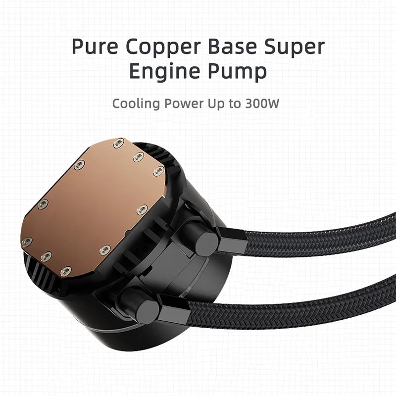 Teucer 240 360 Water CPU Cooler with JM-1 ARGB Fan Integrated Liquid Heatsink Radiator Intel LGA 1700//1200/1150 2011 AM4 AM5