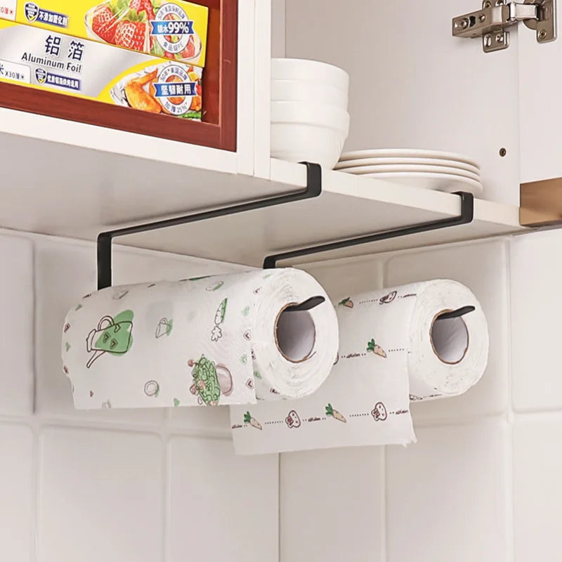 Rack de armazenamento pendurado sem perfuração criativo Rack de papel de papel de toalha de toalha de papel rack de papel plástico spread rack spread rack