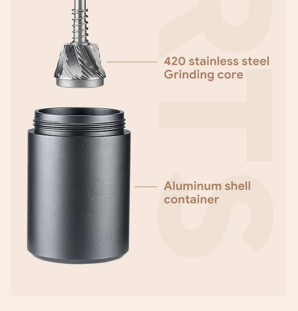 iCafilas Coffee Grinder Manual 420 stainless Steel 30g Coffee Power 7core 40mm Titanium Plating Burr Hand Grinder