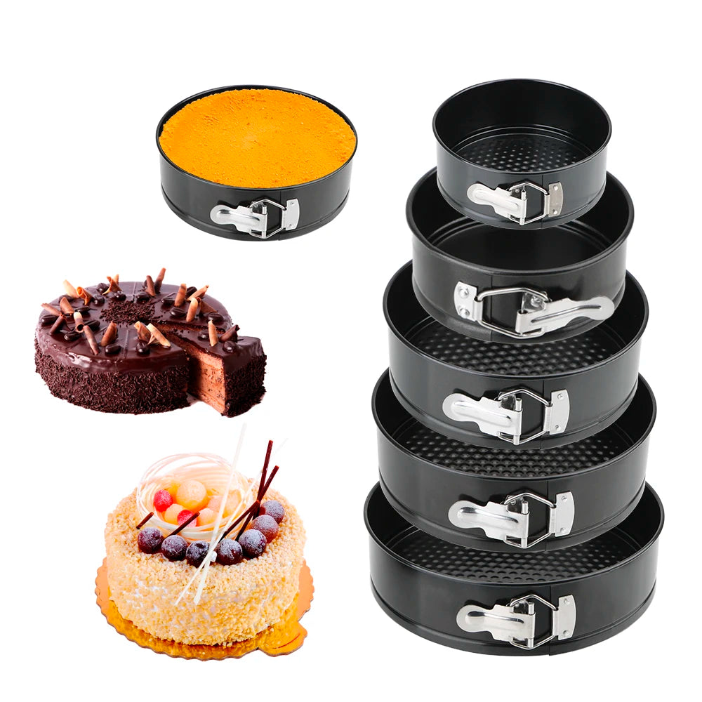 Removable Bottom Carbon Steel Cakes Molds Non-Stick Metal Bake Mould Kitchen Accessories Round Cake Pan Bakeware