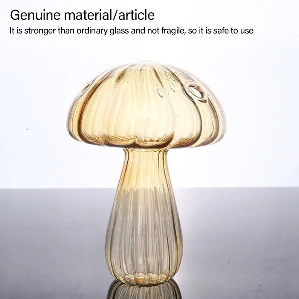 Transparent Jelly Color Mushroom Glass Vase Aromatherapy Bottle Home Small Vase Hydroponic Flower Pot Simple Table Decoration