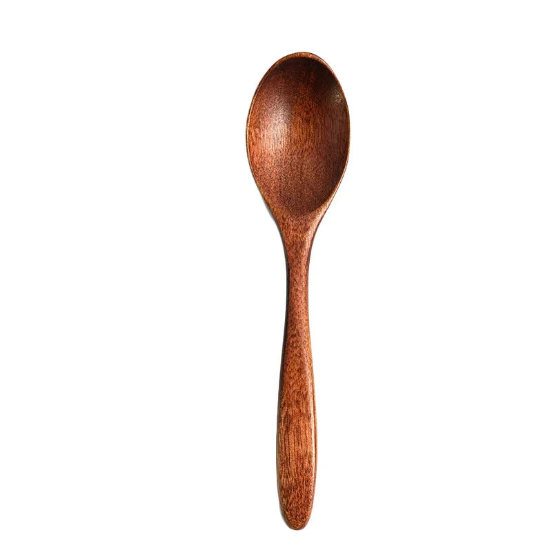 Colher de madeira de madeira colher de mesa colher anti-escaldas café mexendo colheres de cozinha cozinha utensília de sopa de sopa de sopa cucharas 숟가락