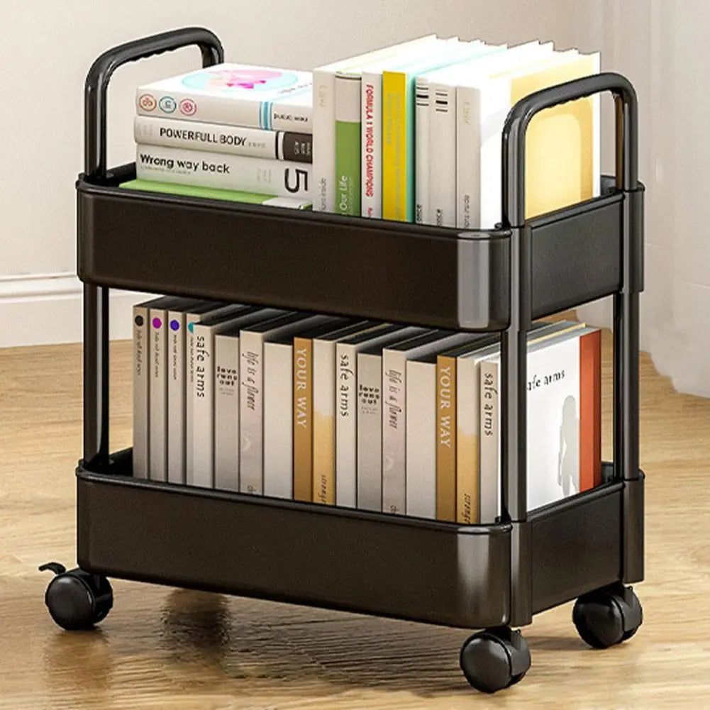 Carrito de almacenamiento enrollable 20 lbs máxima capacidad de carga de 2 niveles carrito de carreras de servicios públicos sobre ruedas para accesorios de baño de cocina