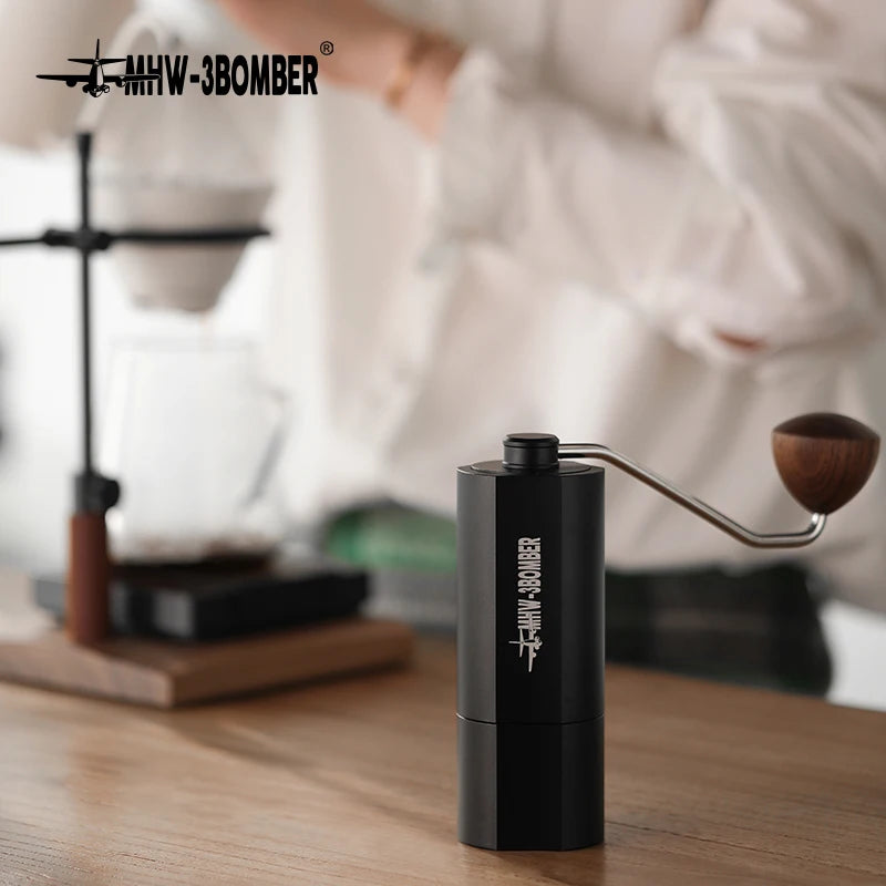 MHW-3BOMBER 38mm Manuální mlýnek na kávu s magnetickou 7 jádro z nerezové oceli Burr 24 Nastavitelné nastavení Domácí příslušenství pro barista