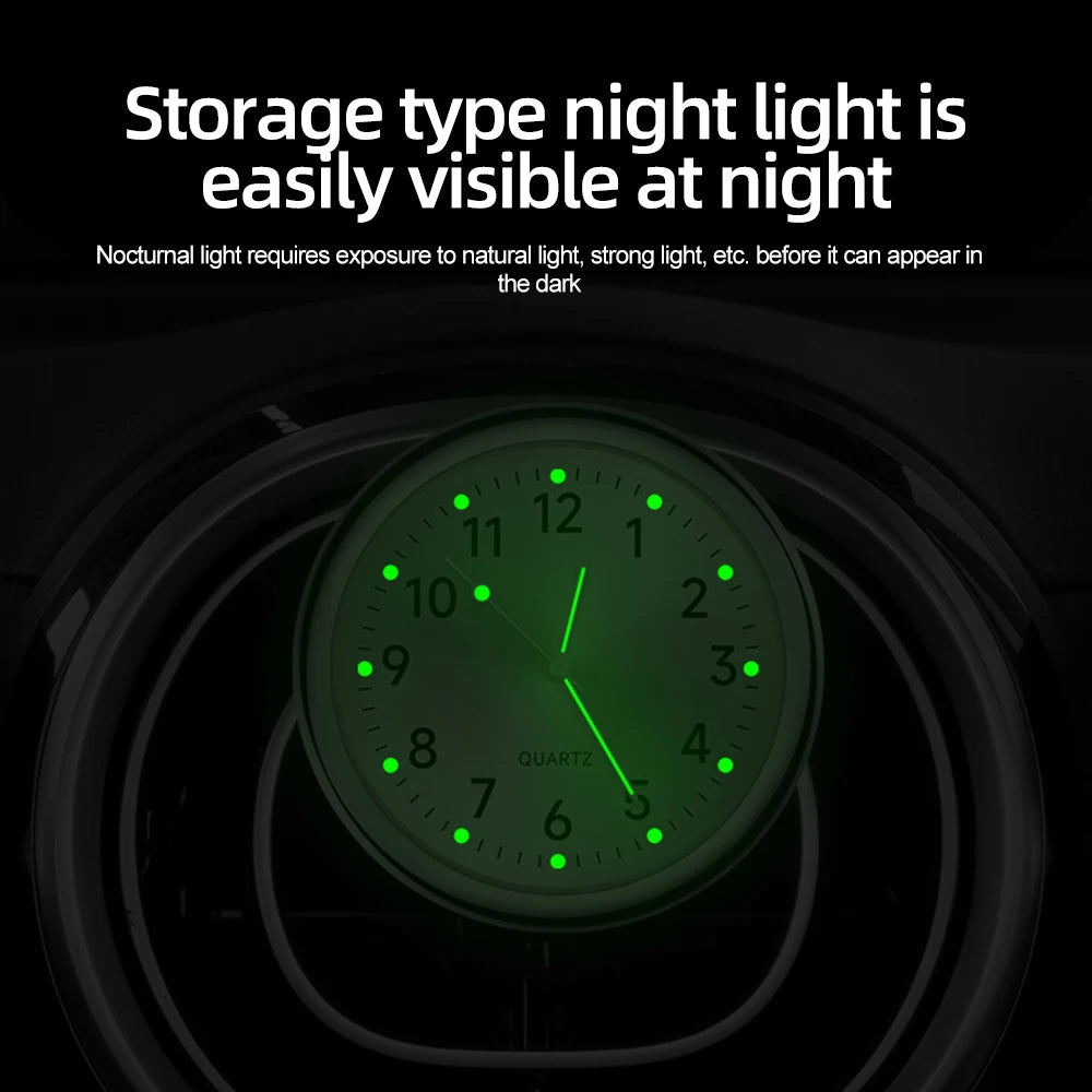 Mini Car Clock Luminous 5 Colors Auto Stick-On Digital Watch Mechanics Quartz Motorcycle Clocks Auto Ornament Car Accessories