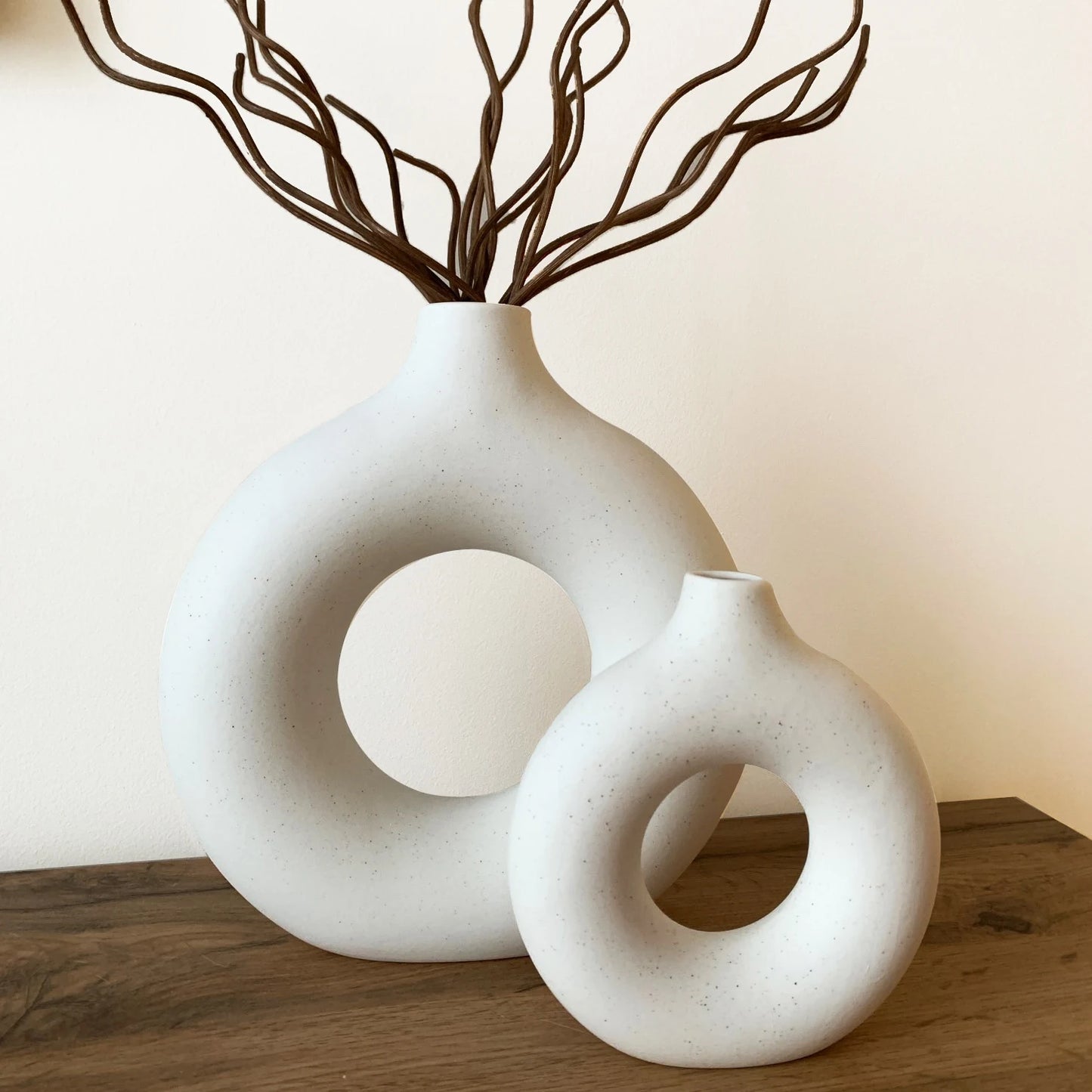 Noordse vaas cirkelvormige holle keramische donuts bloem pot huis woonkamer decoratie accessoires interieur kantoor bureaublad decor cadeau