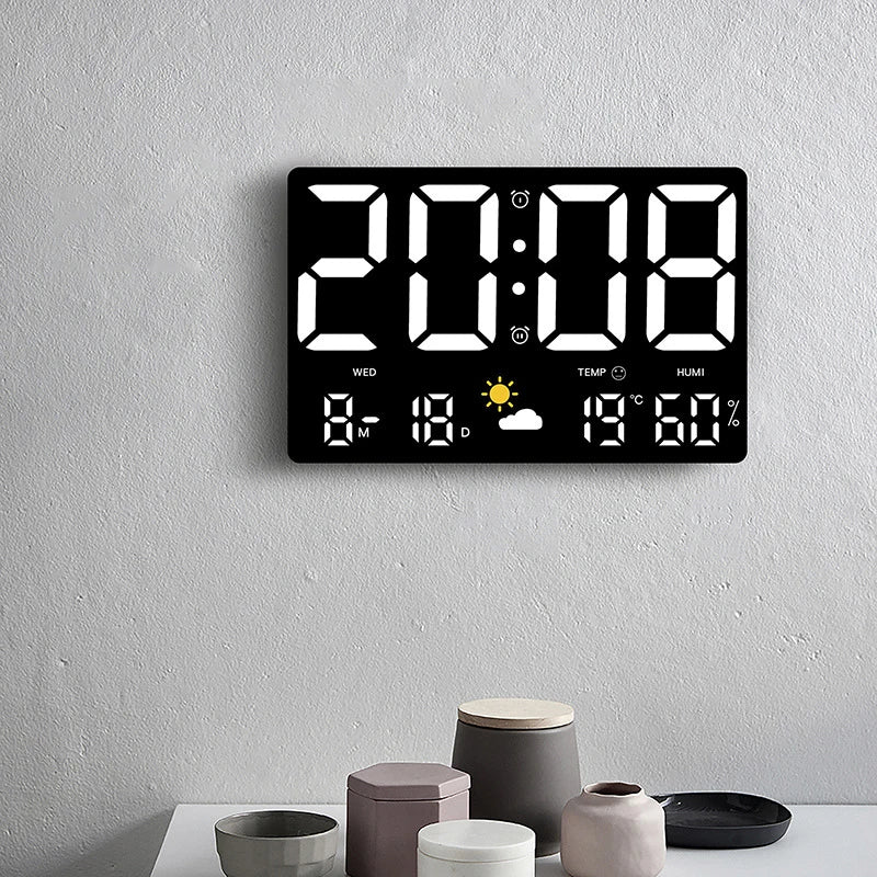 Hochdefinition mit großer Bildschirmtemperatur und Luftfeuchtigkeitsanlage Wetteruhr Multifunktion Farbe Digital Wecker