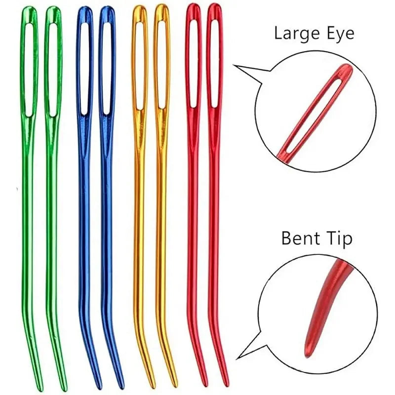 Knitting Yarn Needle Set Bent Tip Tapestry Needles for Yarn Large Eye Blunt Needles for Hand Sewing Knitting Crochet