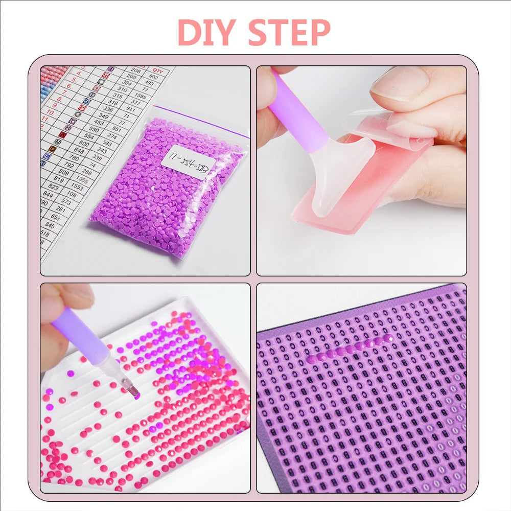 Disney DIY Diamond Mosaic Stitch Full Square Round Diamond Painting Cartoon Flower New 2024 Creative Hobbies Wall Art