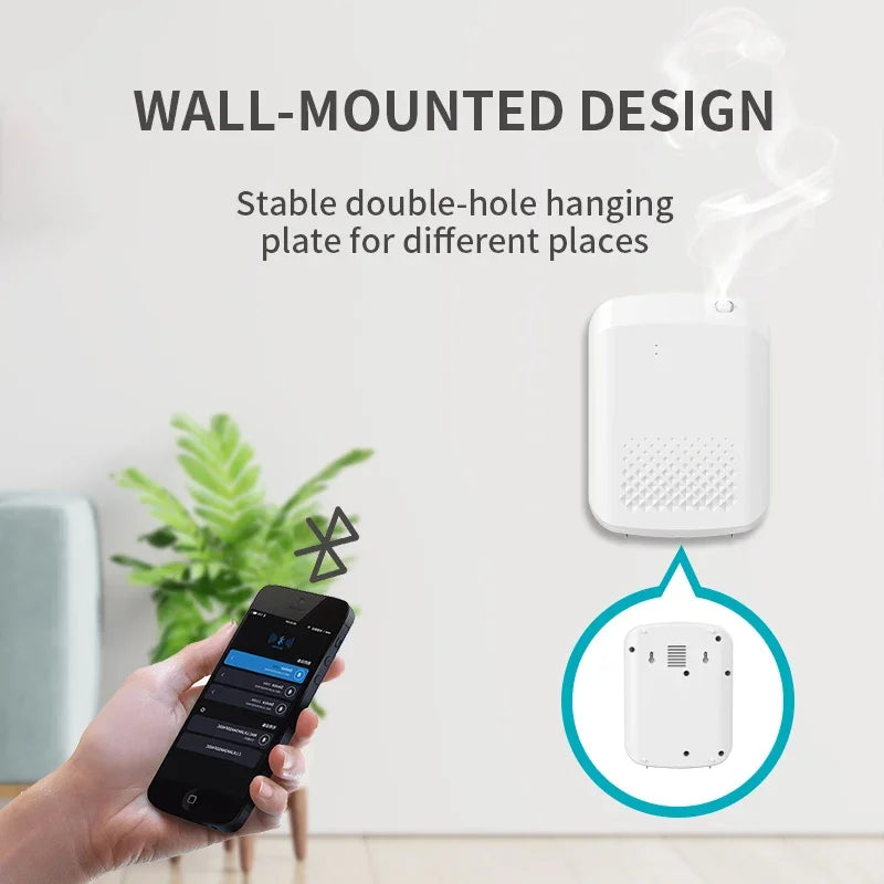 Aptverot 1000 m³ Bluetooth Control Smart Home ēterisko eļļu difuzora aromātu aromterapijas mašīna, ko izmanto vairākās vietās