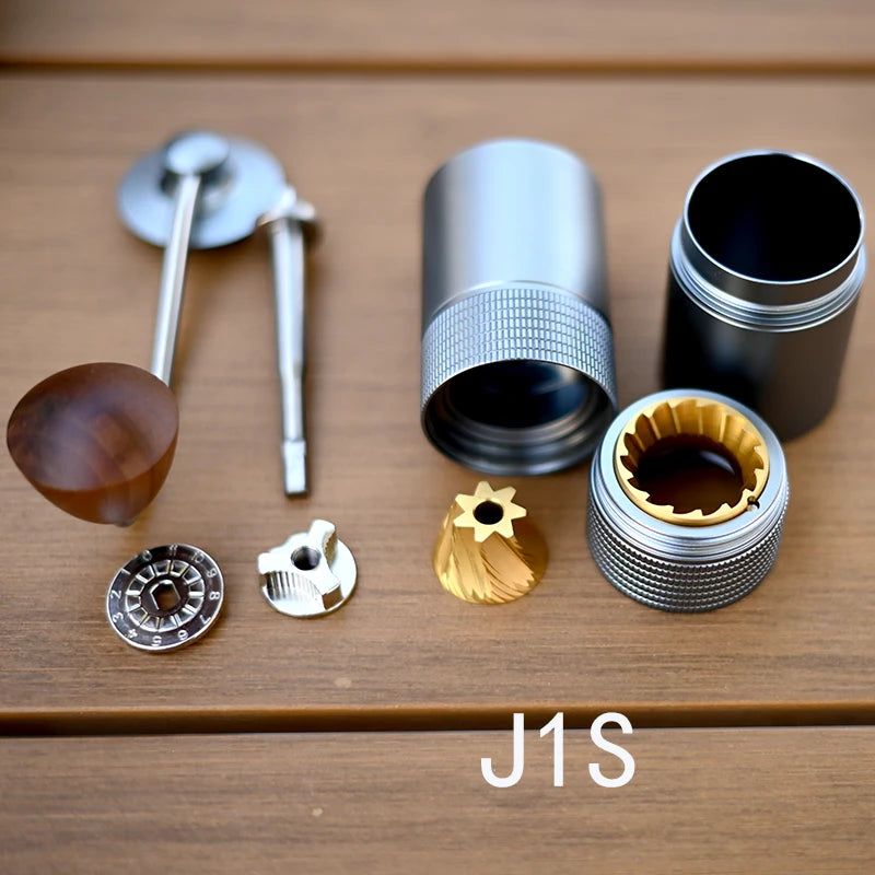 JAFFEE J0/J1 manual coffee grinder with 38mm 5core/7core burr 3 bearings portable coffee mill Adjustable espresso grinder