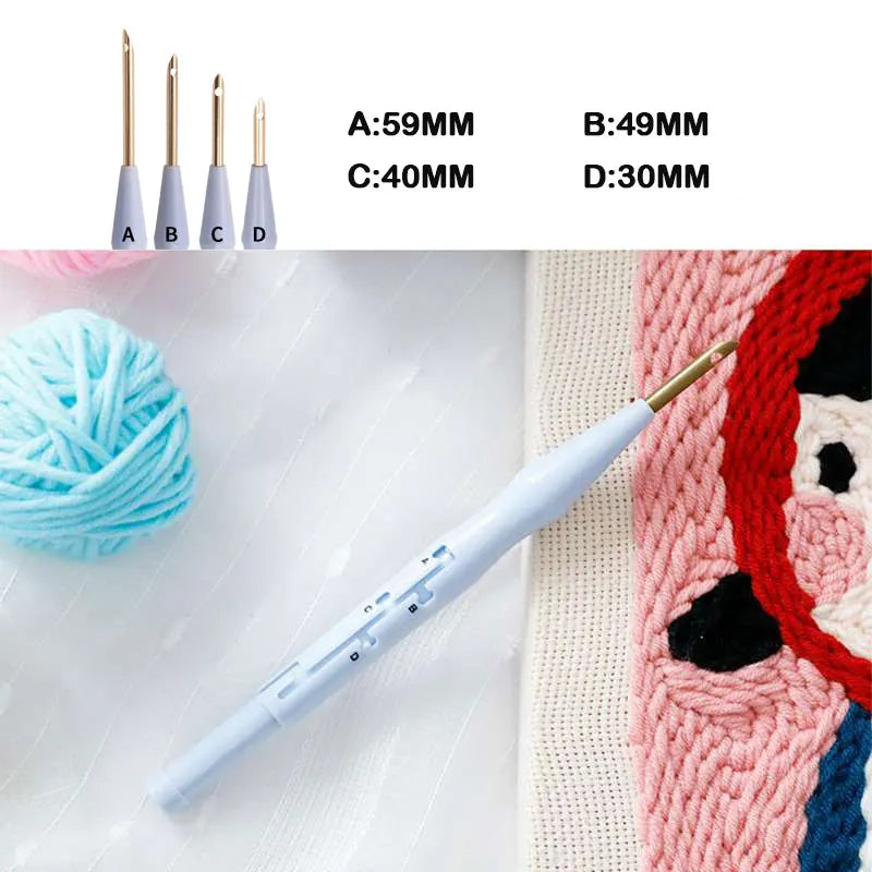 Embroidery Kit Punch Needle Stitching Tool Magic Embroidery Needle Pen Weaving Tool Knitting Sewing Tools for DIY Carpet Hook