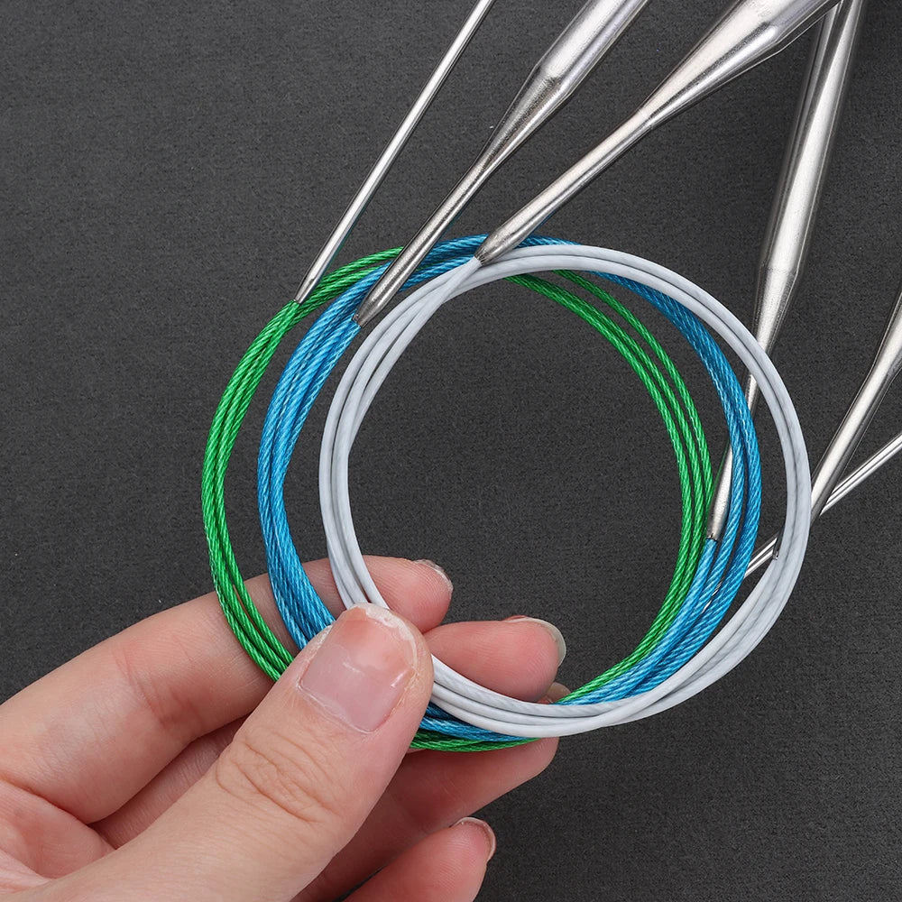 80/100cm Stainless Steel Circular Needle Round Weaving Knitting Needles Handmade Crochet Hook DIY Crafts Household Sewing Pins