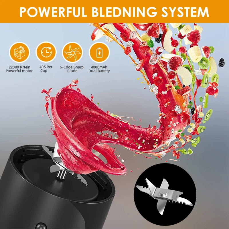 Tragbarer Mixer Fresh Juicer Electric Mini Tragbarer Mixer für Smoothie- und Shakes Multifunktionssaft -Maker -Maschine für die Küche