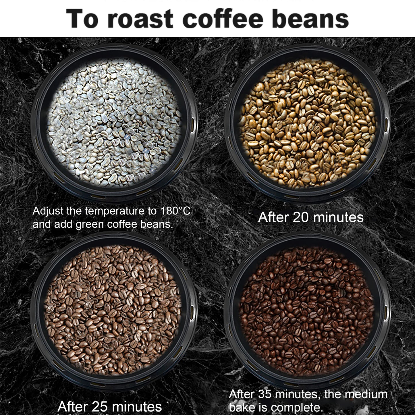 Electric Coffee Bean Roaster Coffee Baked Peanut Beans Baking Stove Popcorn Make Dryer Roasting Machine Grain Drying Sonifer