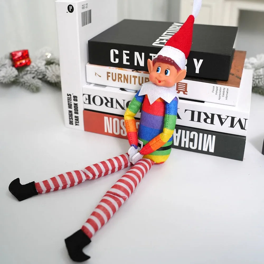 Коледна елфла кукла нова книга за книги Фея кукла Коледни кукли Аксесоари бюро орнаменти Домашни декорации за коледно дърво декорация