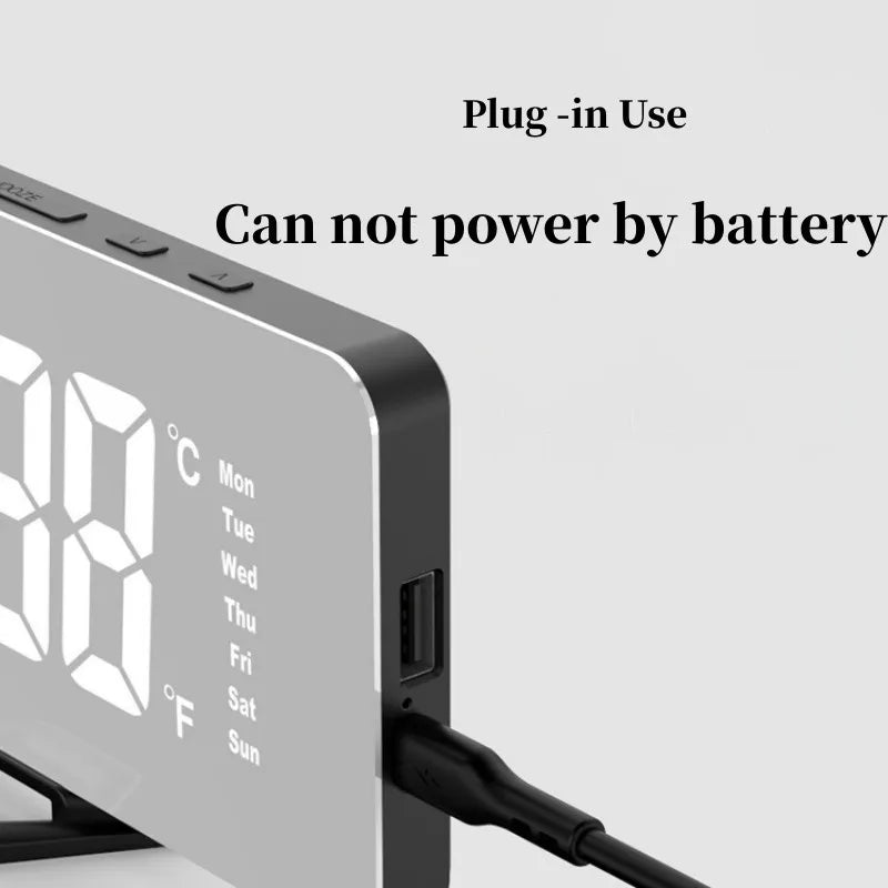 Spiegel digitaler Wecker Auto Dimm -Nachtmodus Tischuhr Touch Snooze USB Ausgang Ladung Dual Alarm Elektronische LED -Uhren